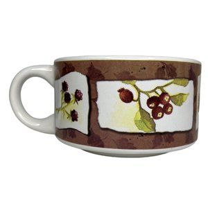 Grapevine Soup Mug 2.75” Tall 4.5" Diameter Wide Opening Coffee Tea Cup